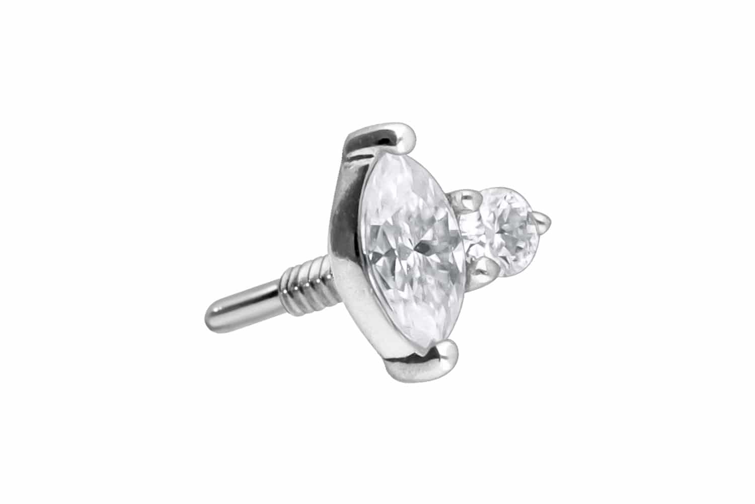 14 Karat Gold Schraubaufsatz mit Außengewinde MOISSANIT-DESIGN von Piercingline